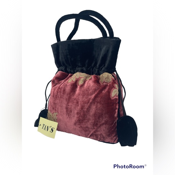 Rose pink velvet pouch - Picture 2 of 6